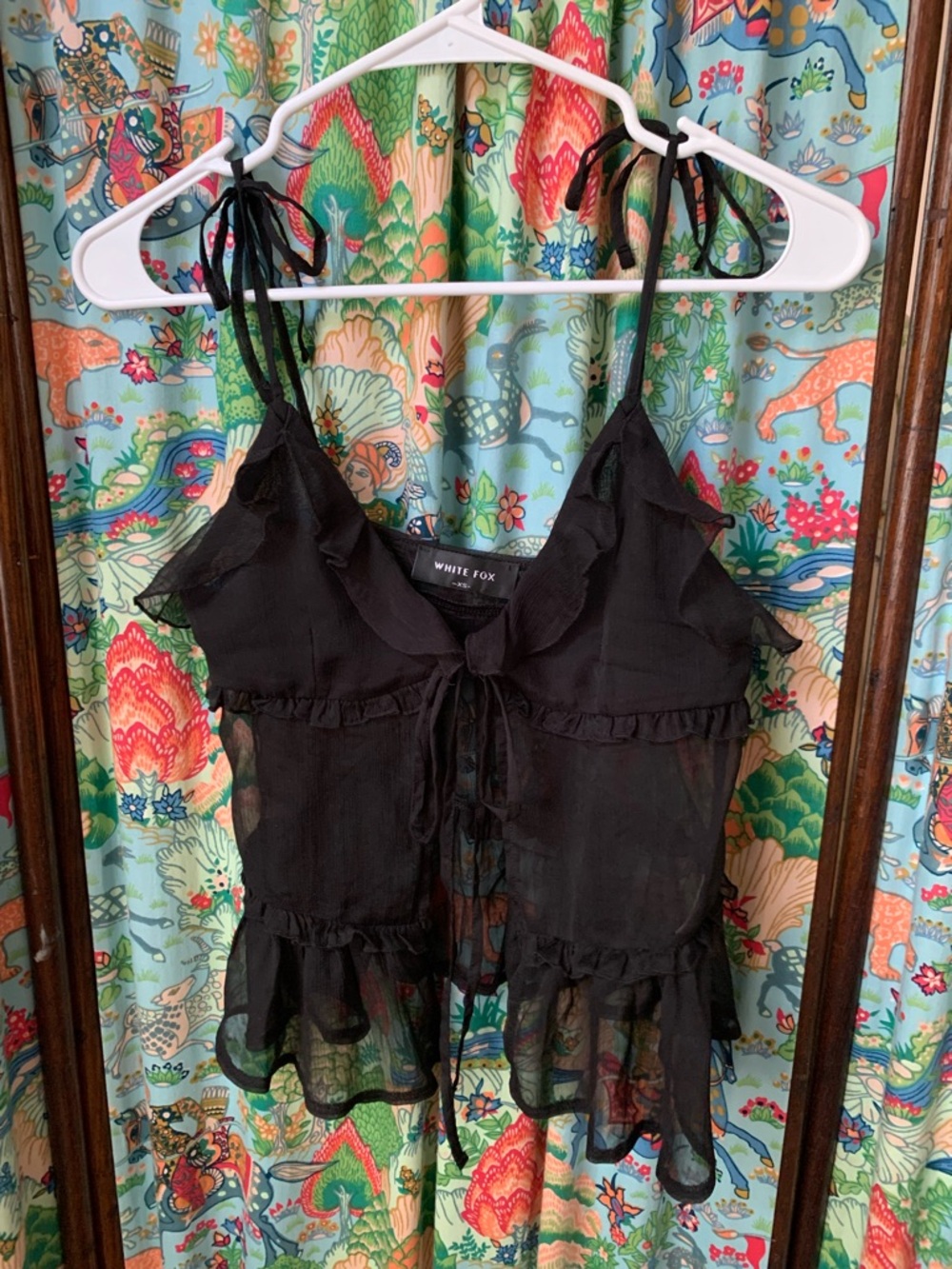 White fox filly sheer top sz xs